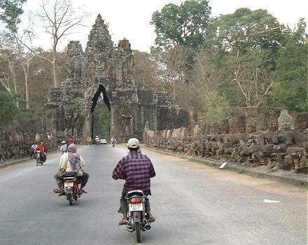 Approaching Angkor Thom, thru the south gate