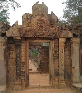Doorway at entrance to ruins at Banteay Srei