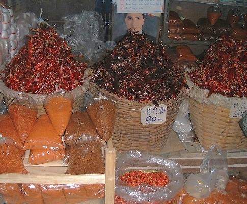 Chiles and chile powder for sale (Chiang Mai)