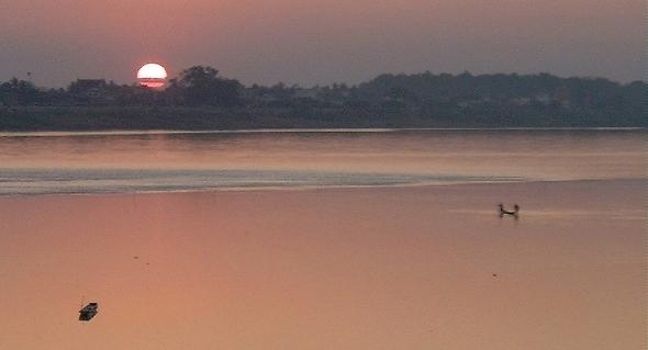 Sunset on the Mekong, at Vientiane