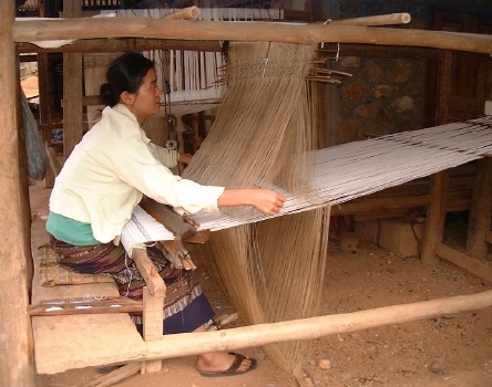 At the nearby village of Ban Phanom (only a few miles away), where weaving is the No. 1 export.