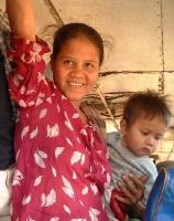 Mom and child, on a bus in Laos